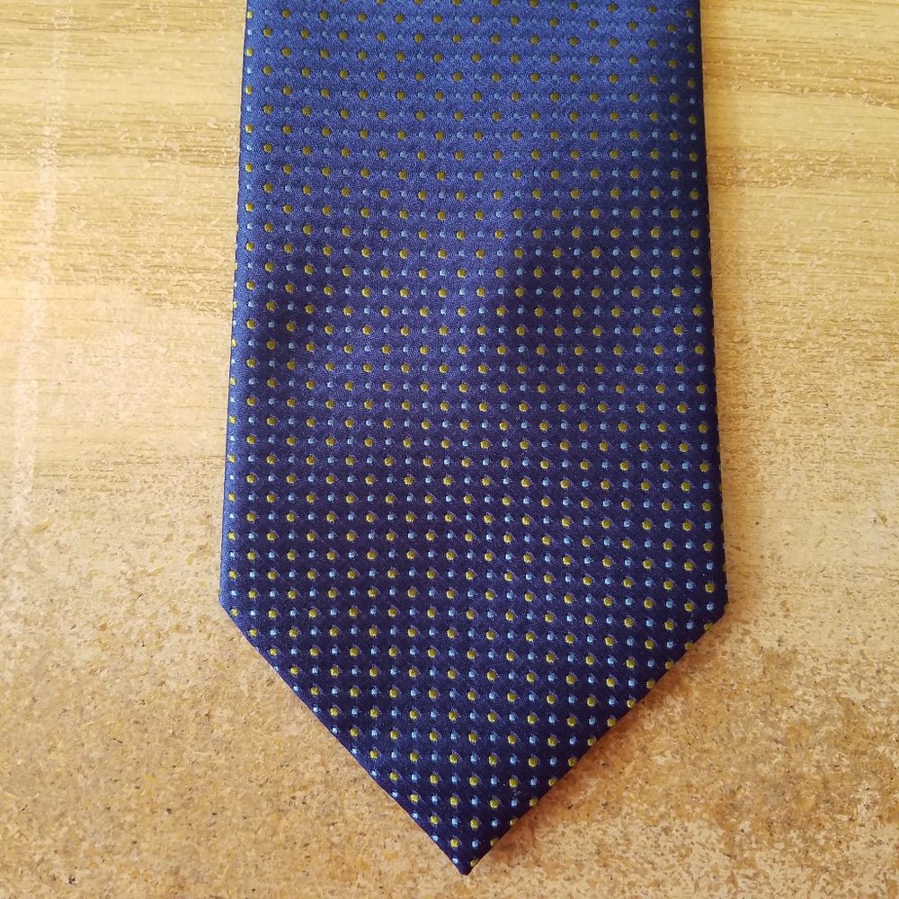 Axcess 100% Silk Neck Tie Navy Blue with tiny dots